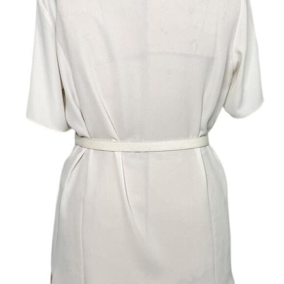 Fendi vintage white leather gold double buckle adjustable belt size 80 CM / 32” - Picture 3 of 8